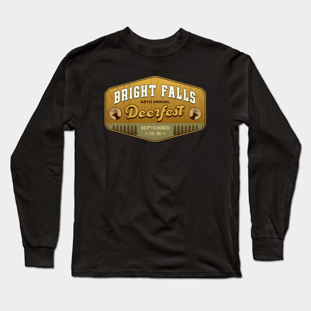 Deerfest Bright Falls Emblem Long Sleeve T-Shirt by Lagelantee